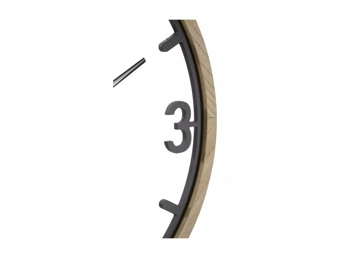 Horloge murale ronde en métal et bois marron Ø cm 60x2,5