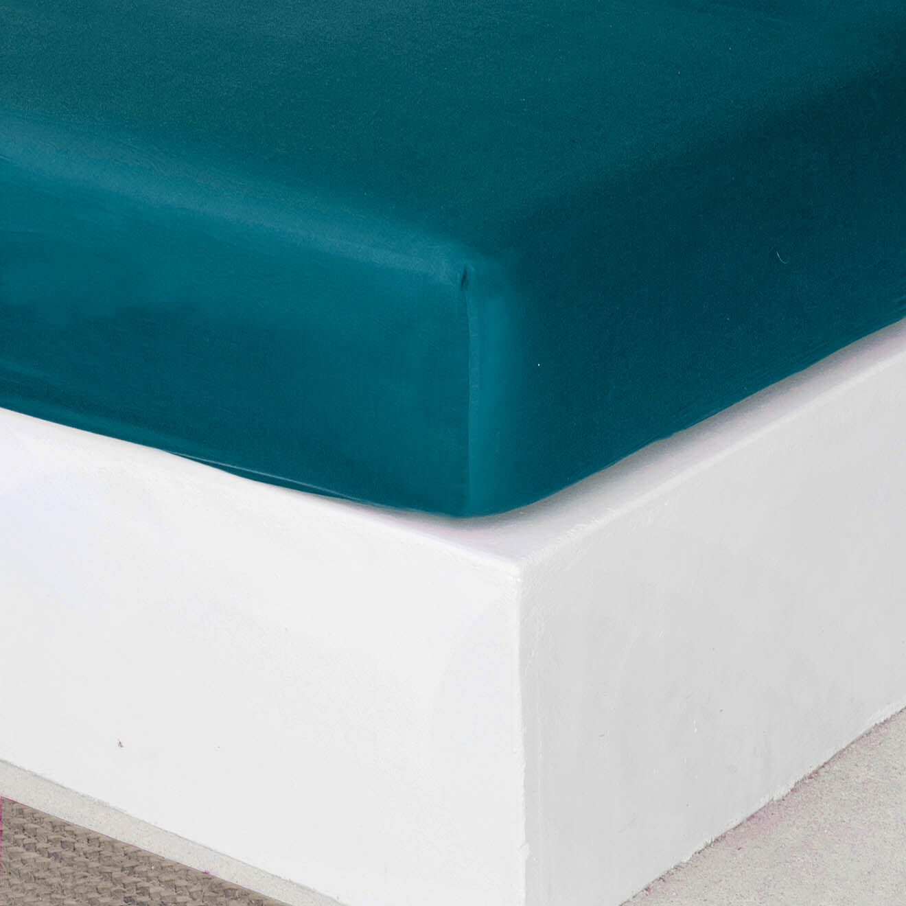 Febronie Home Drap housse 100% Satin de Coton Julia canard