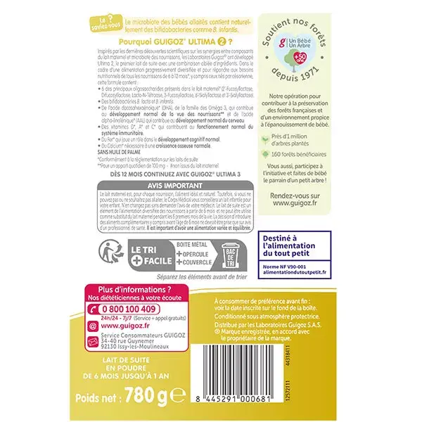 Leite infantil Guigoz Ultima Sinergity 2ª Etapa - 780g