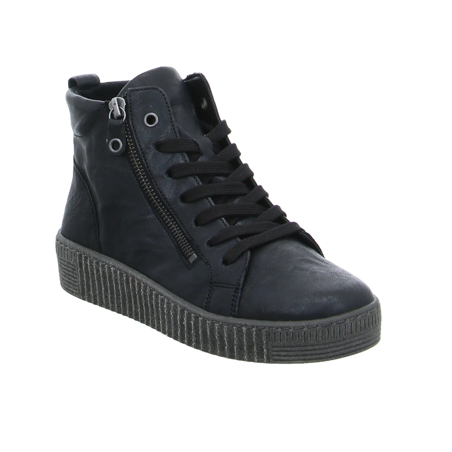 GABOR Mid Cut Sneaker Schwarz Leder