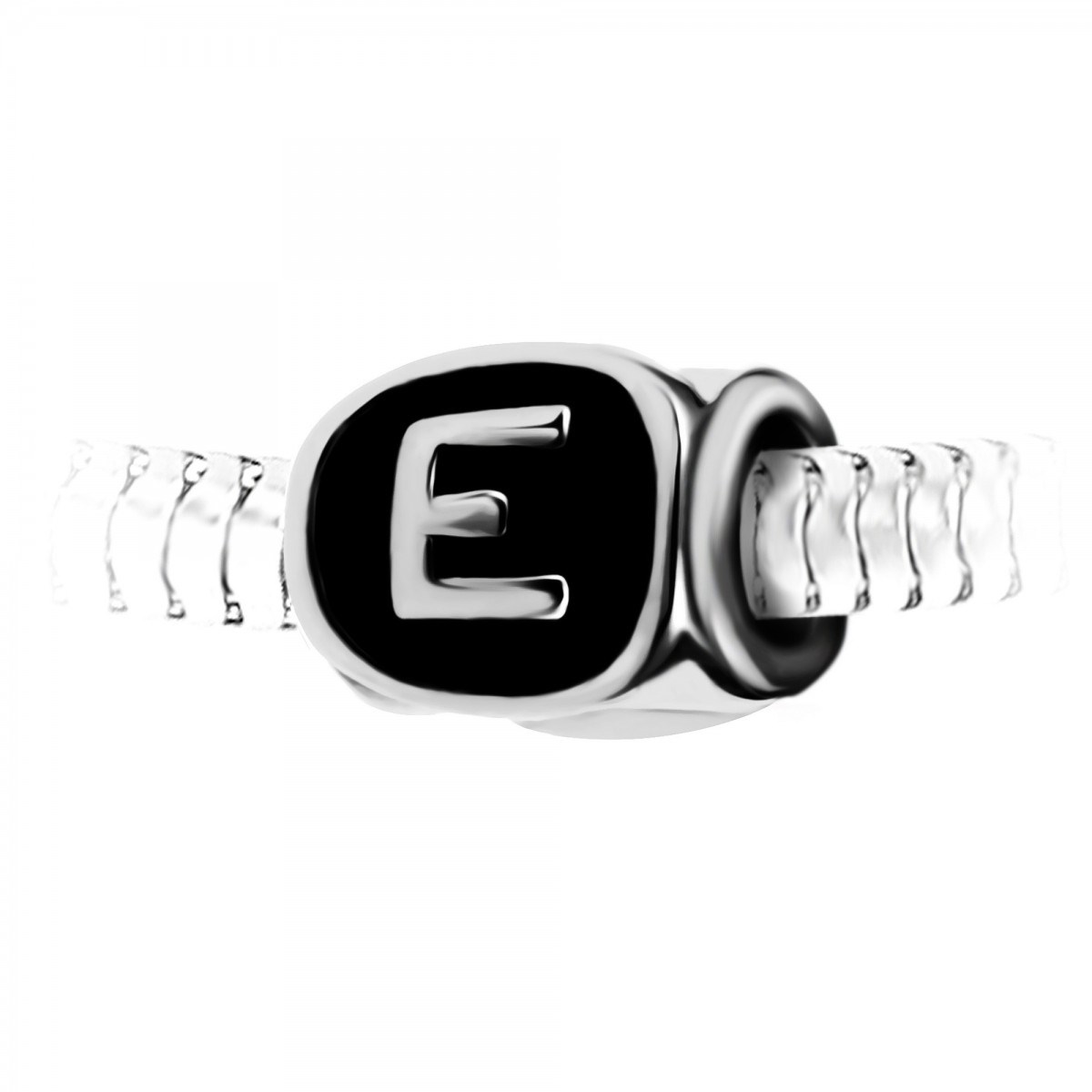 Charm perle lettre E en acier SC Crystal perle
