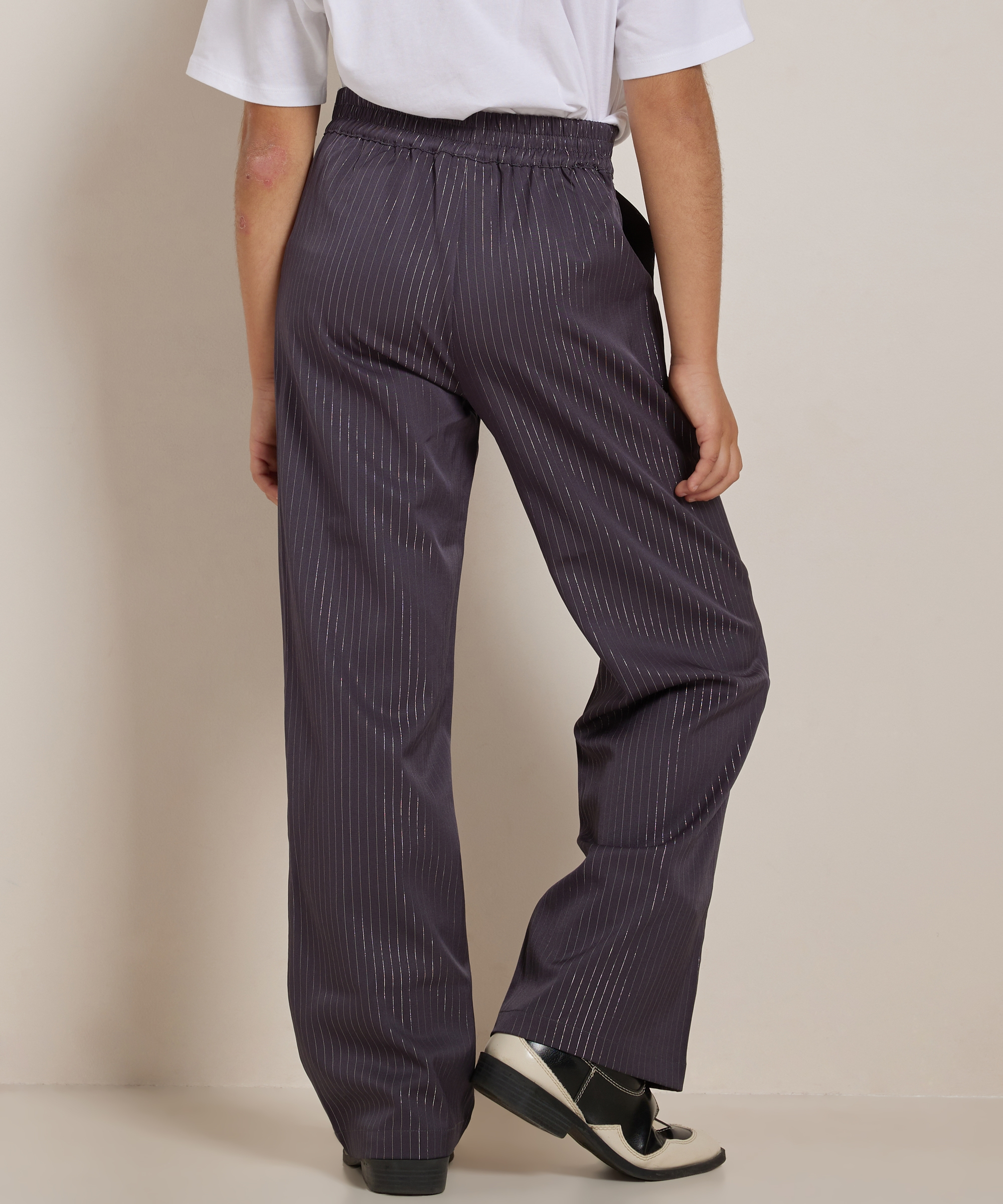 wide fit broek glitterstrepen