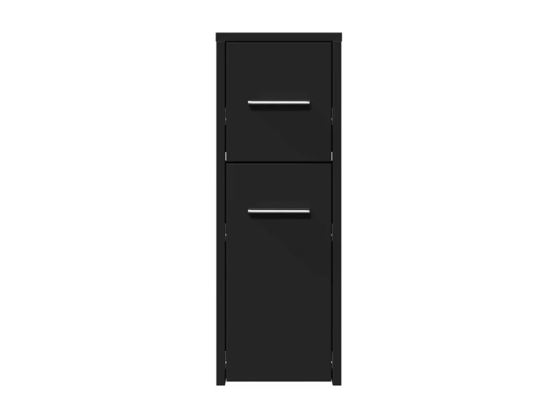 Armoire de salle de bain étroite avec roulettes noir