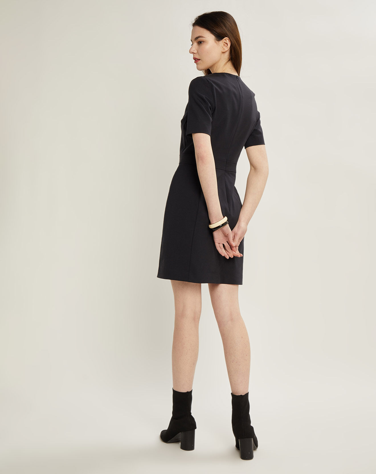 Cyrillus Robe working en Laine mélangée bleu foncé