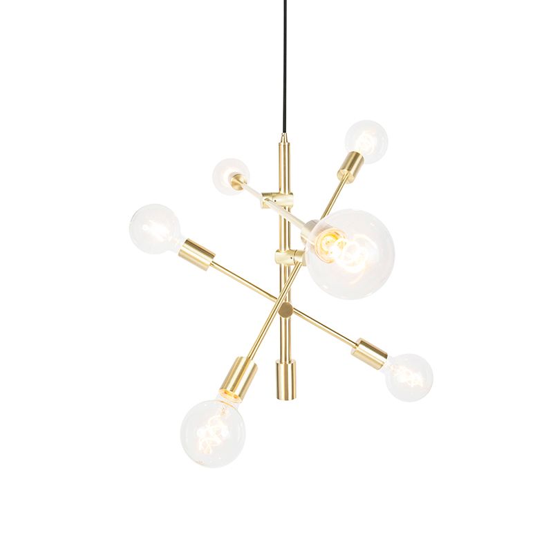 Art Deco hanglamp messing 6-lichts - Sydney