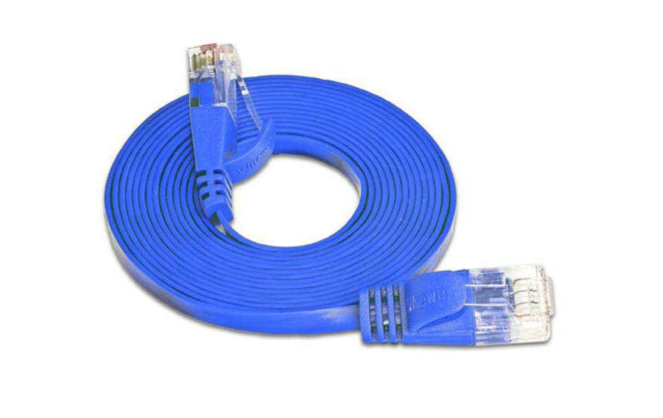Slimpatchkabel RJ-45 - RJ-45, Cat 6, UTP, 0.75 m, BlauUnscreened/Unshielded Twisted-Pair-Kabel (UTP) mit Klinkenschutz