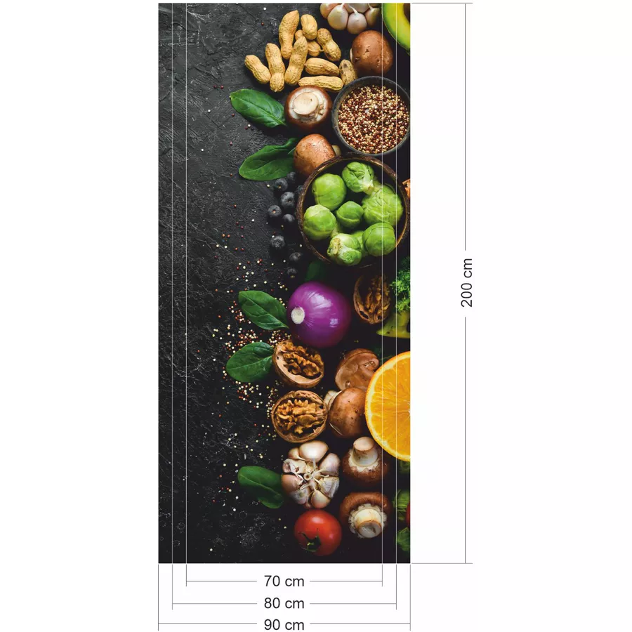 Nikima Türbild TB-17 selbstklebendes Türbild – Küche 0,9 x 2 m - Türtapete bunt