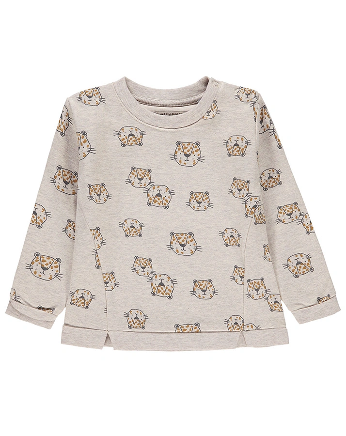 Sweatshirt LITTLE LEO AOP in cremeweiß
