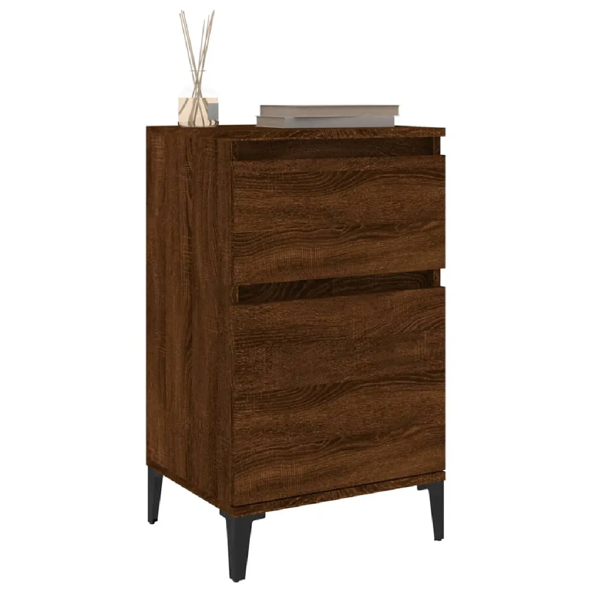vidaXL Table Chevet Chêne Marron