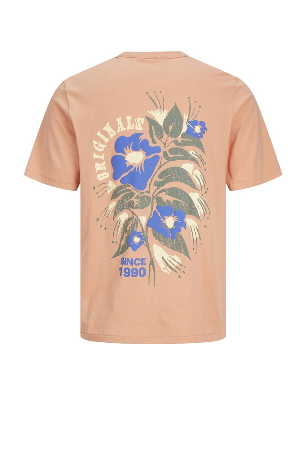 JACK & JONES T-shirt JORPALM met backprint zachtoranje