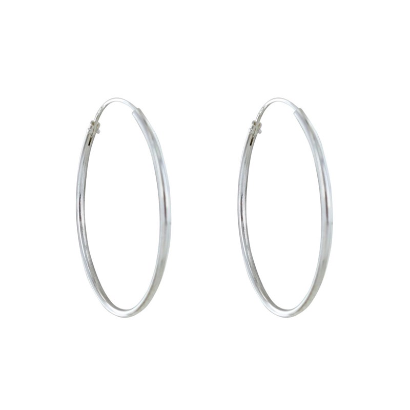 Boucles d'Oreilles Argent Fines Créoles 2cm
