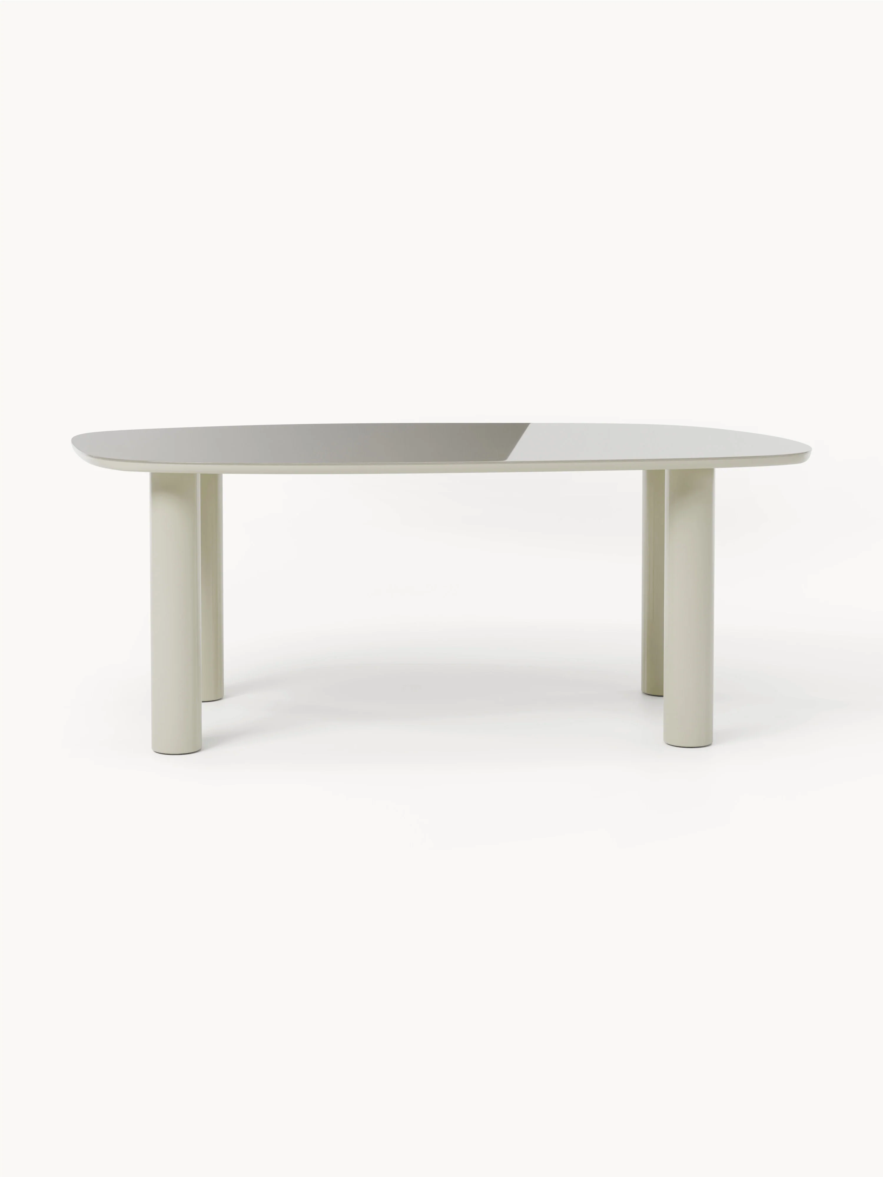 Organische eettafel Beni met glazen tafelblad 2