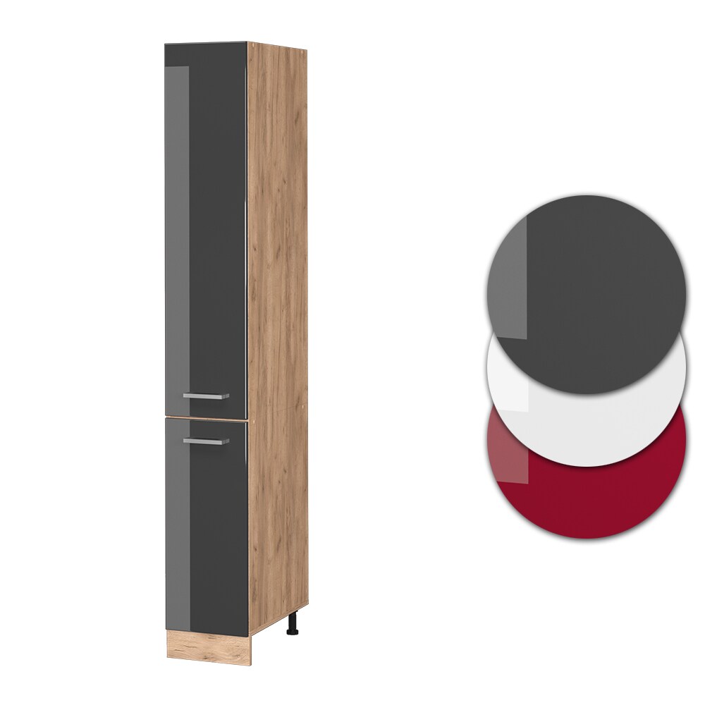 Vicco Apothekerhochschrank Küchenschrank Küchenzeile R-Line 30 cm Eiche Anthrazit