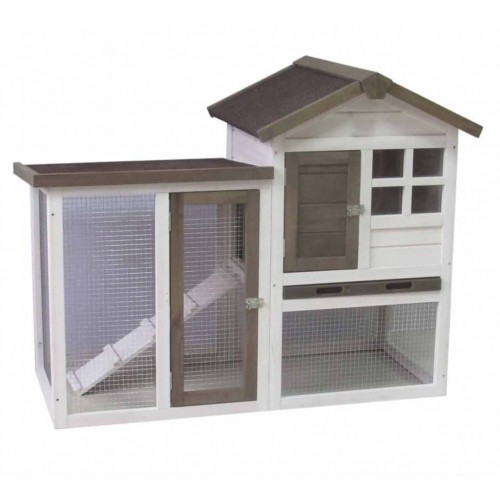 Gaiola externa para coelhos com casinha, multicolorida