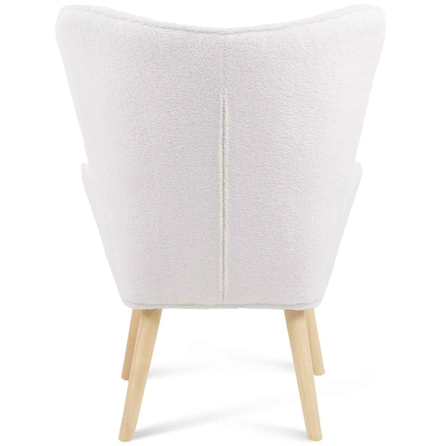 Fauteuil scandinave IVAR en tissu bouclette blanc