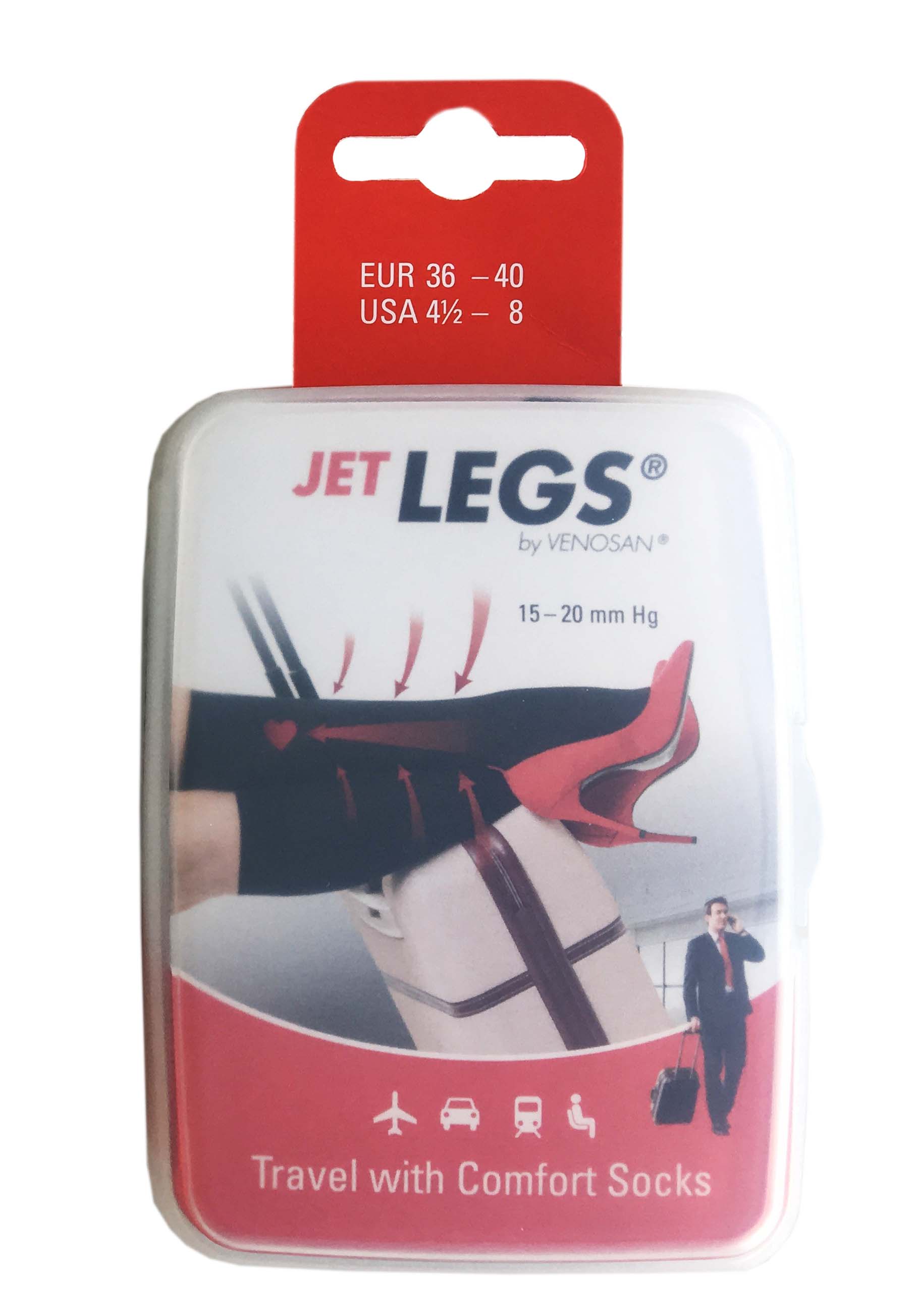 JET LEGS Travel socks<br>1 Paar, Karton, 36-40, black