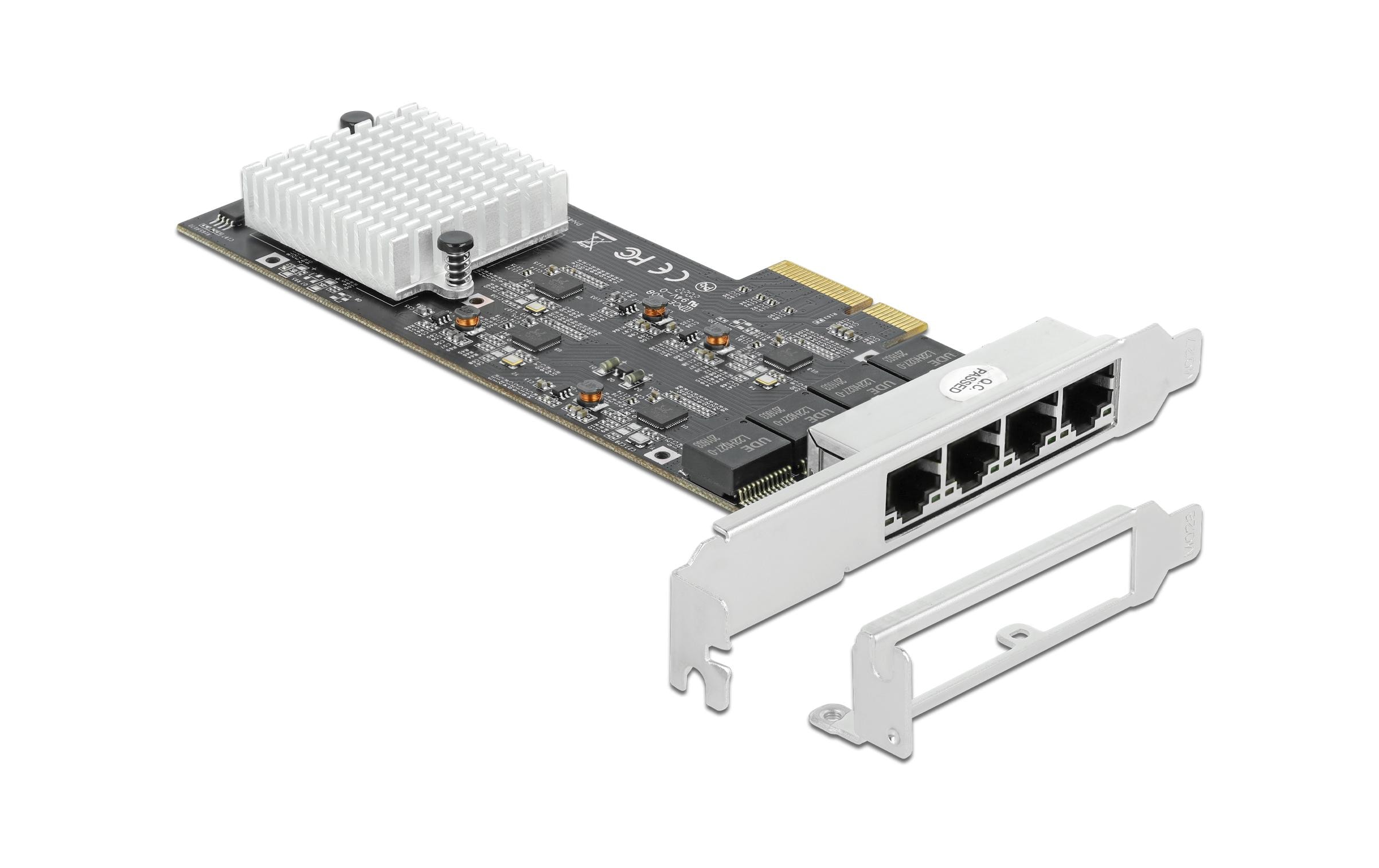 Netzwerkkarte 4x 2.5Gbps, RTL8125B PCI-Express x4<br>Delock PCI Express x4 Karte auf 4 x 2.5 Gigabit LAN RTL8125