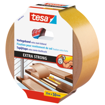 Tesa Extra Sterk tapijttape geel 25 m x 50 m