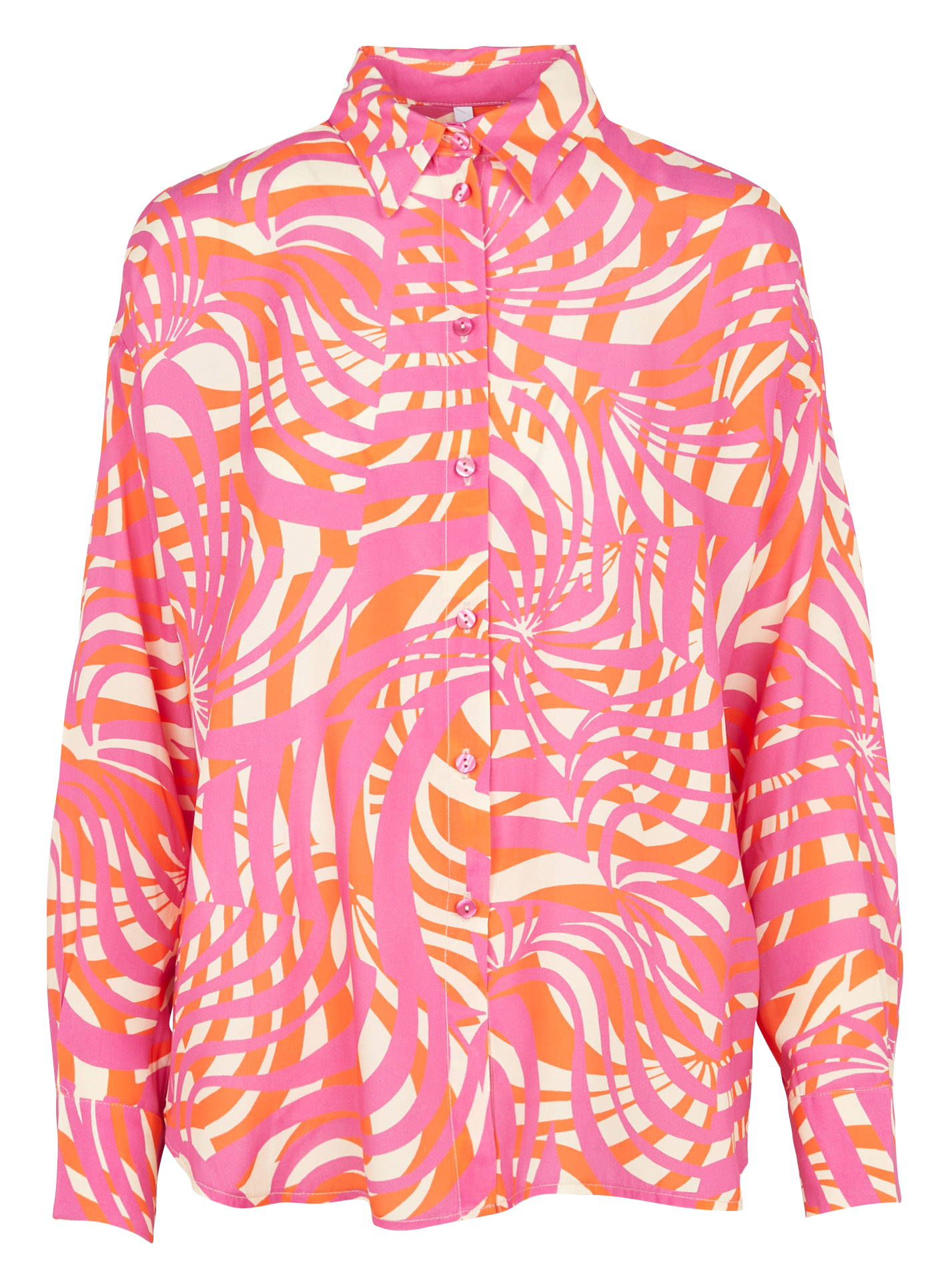 Chemise col classique ample imprimée | Multicolore