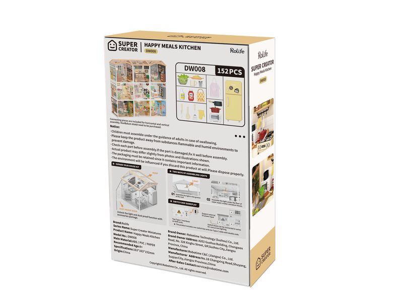 RoboTime Bausatz Fröhliche Mahlzeiten Küche 3D-Puzzle aus lasergeschnittenen Holzteilen