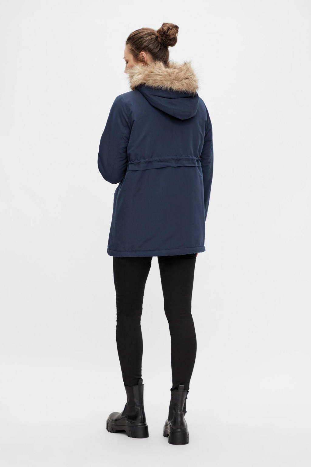 MAMALICIOUS jas MLJESSA van polyester donkerblauw