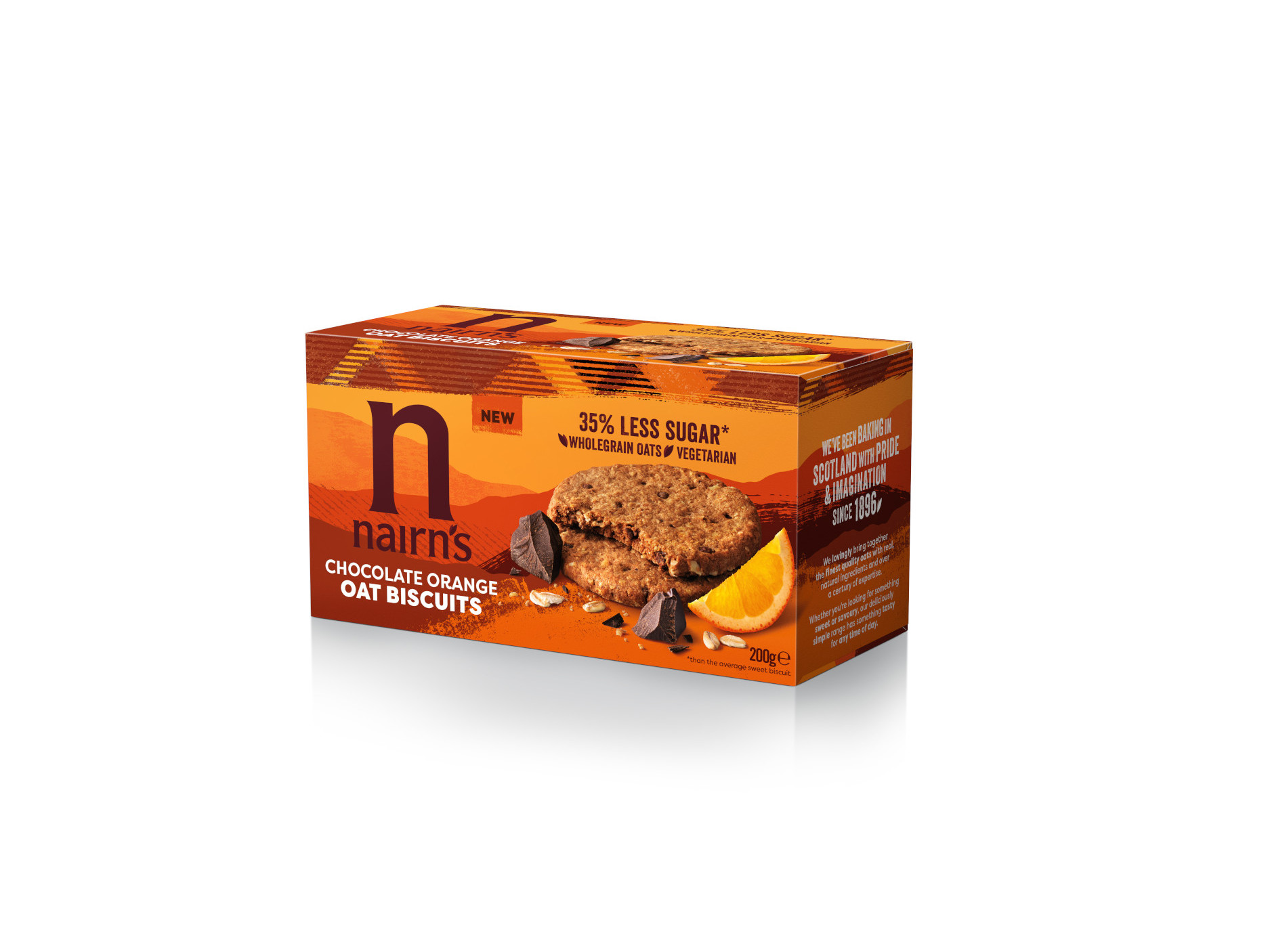 BOLACHAS NAIRNS AVEIA CHOCOLATE E LARANJA 200G
