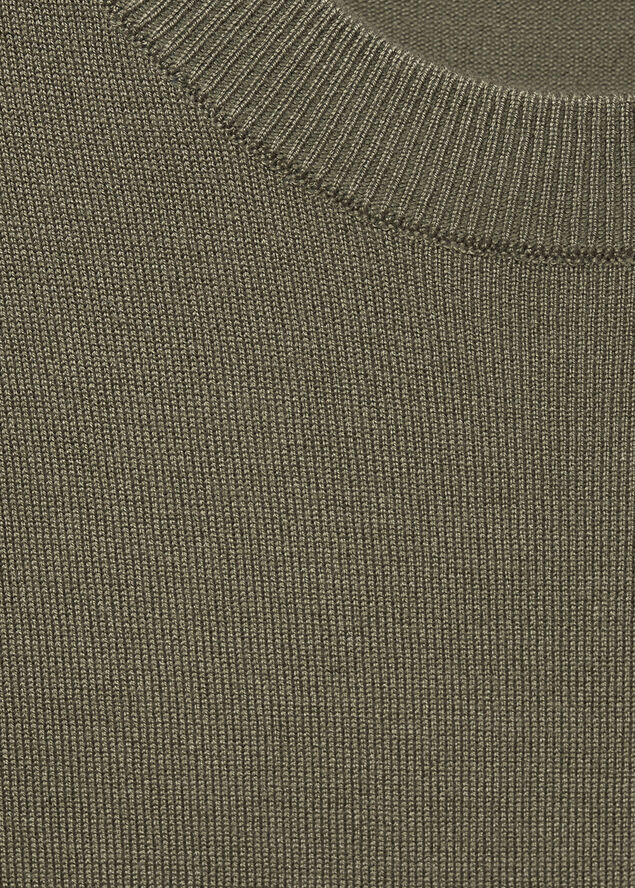 MANGO Short sleeve sweater Beige - khaki