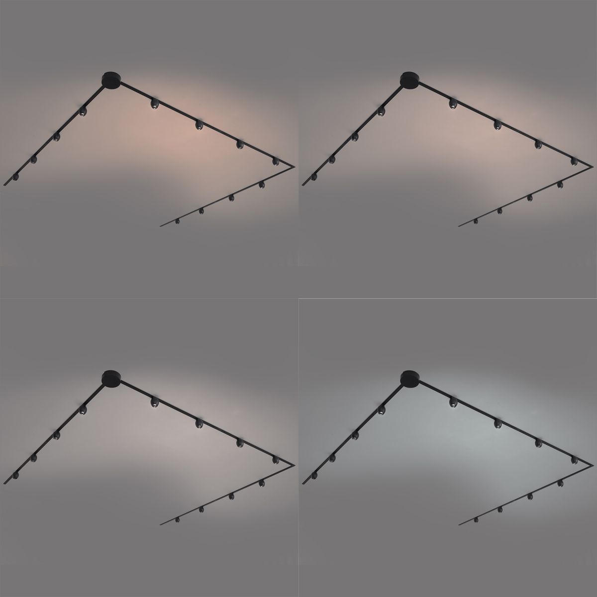 Modern railsysteem met 12 spots zwart 1-fase - Magnetic Zagaye