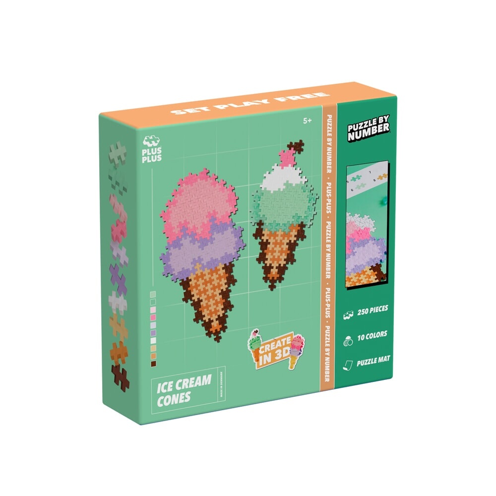 Plus Plus Plus Plus - Puzzle By Number Ice Cream Cones 250 stukjes
