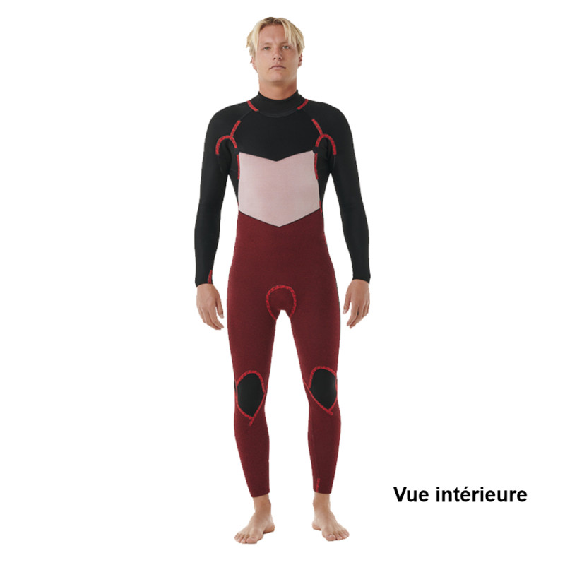COMBINAISON RIP CURL DAWN PATROL 4/3 FRONTZIP NOIR