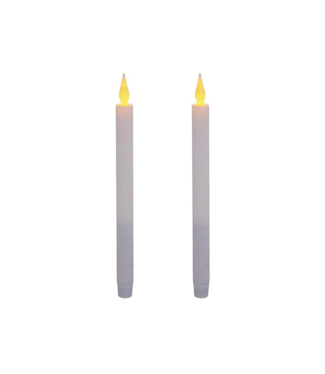 Lot de 2 Bougies Cierges LED Colorama 28cm Blanc