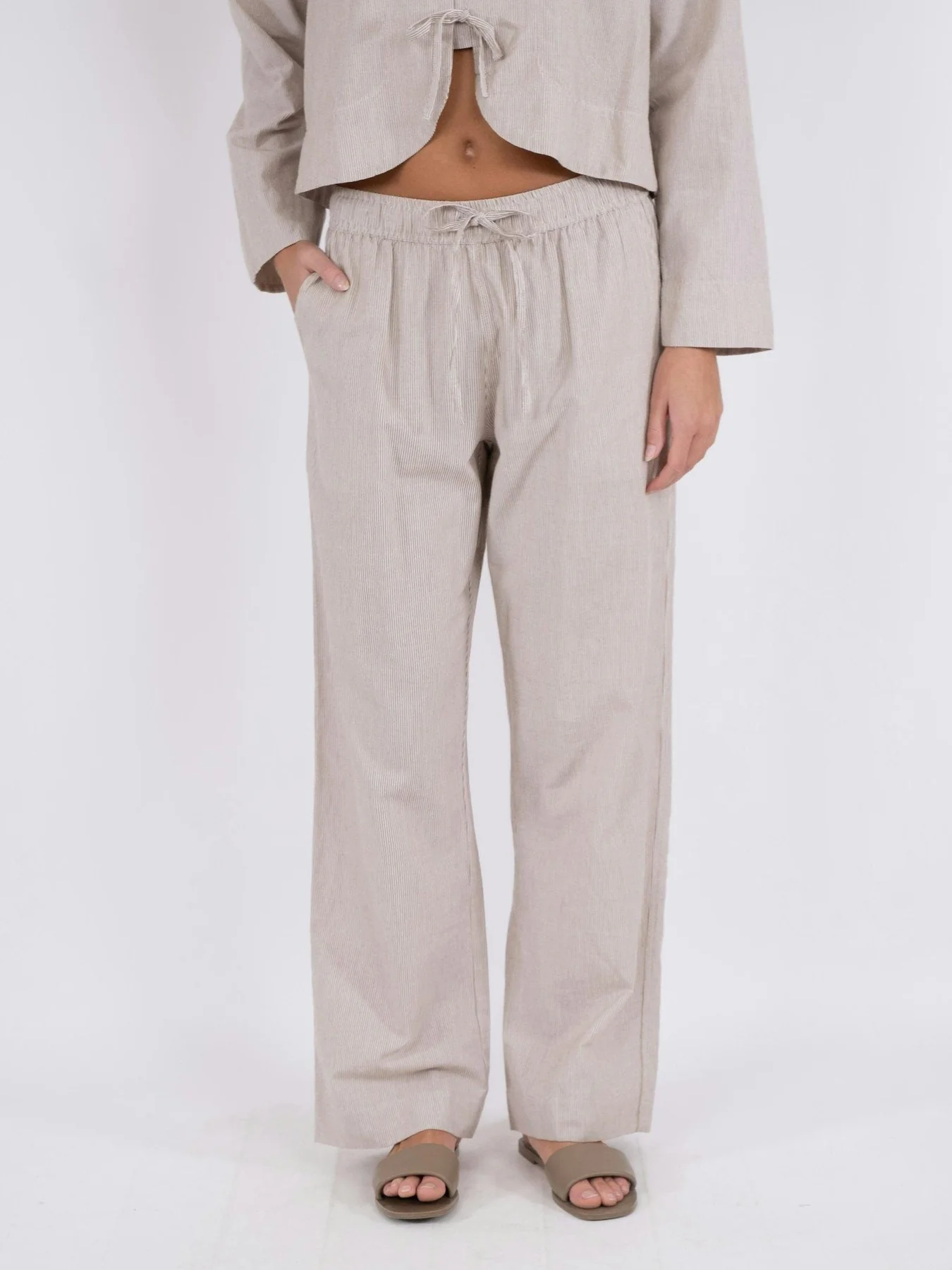 Neo Noir Sonar Mini Stripe Pants sand