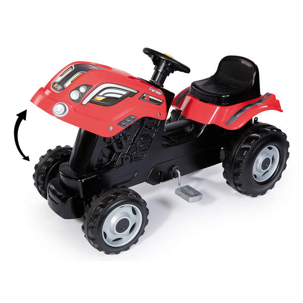 Tracteur farmer xl + remorque - capot ouvrable - rouge