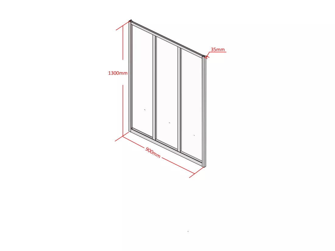 Verrière atelier en aluminium thermolaqué - 90x130 cm - Noir - BAYVIEW