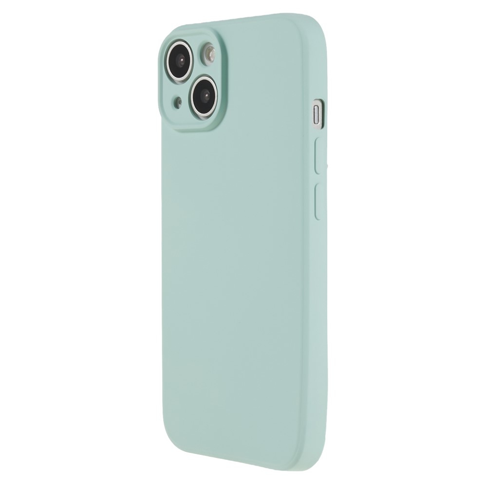 iPhone 15 Gummi Case Hülle mit Kameraschutz - Türkis (Matt)