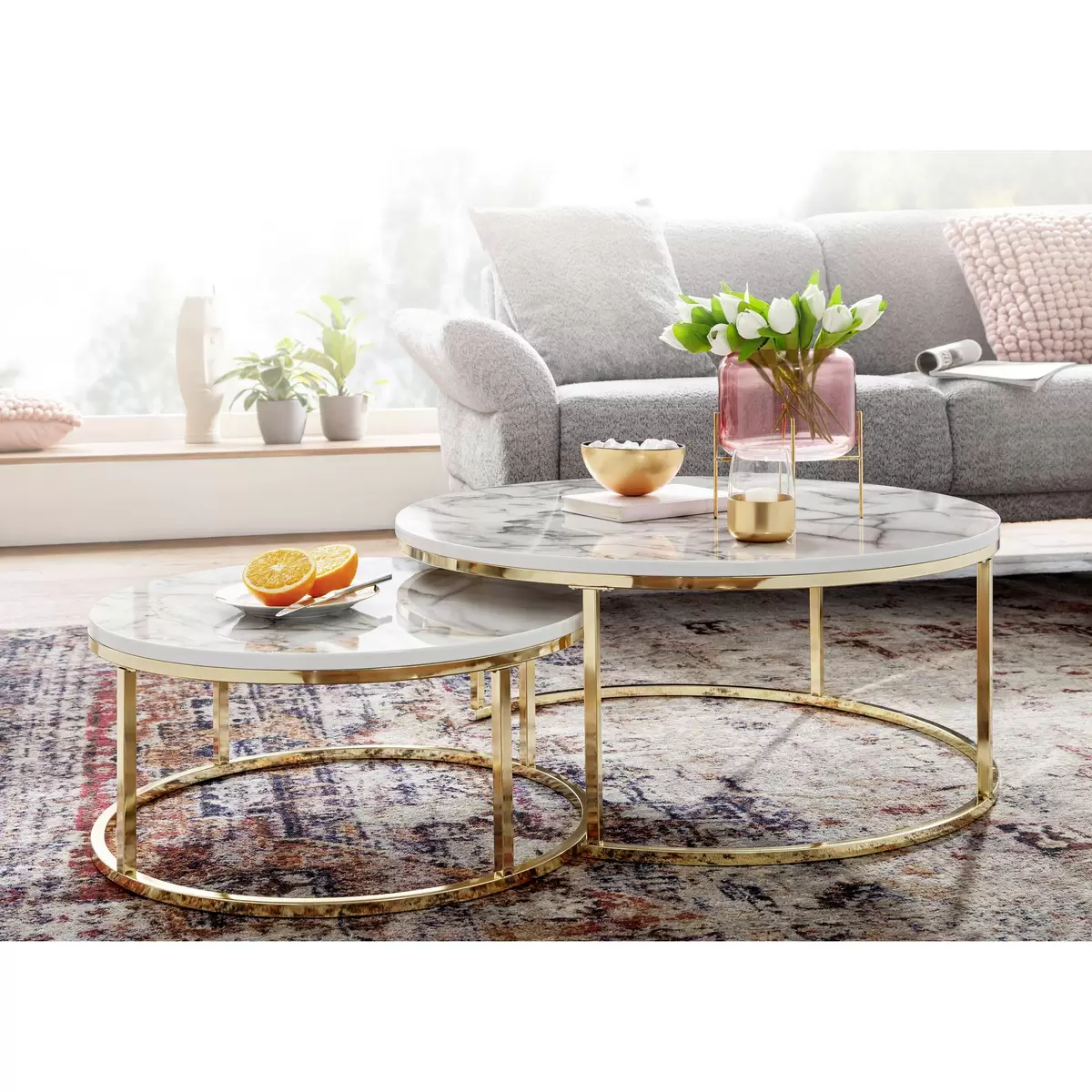Couchtisch 2er Set Paros weiss