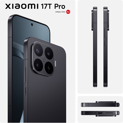 Smartphone Xiaomi Pack 17T Pro conçu avec Leica 512 Go Noir + Montre connectée Redmi Watch 6 Noir