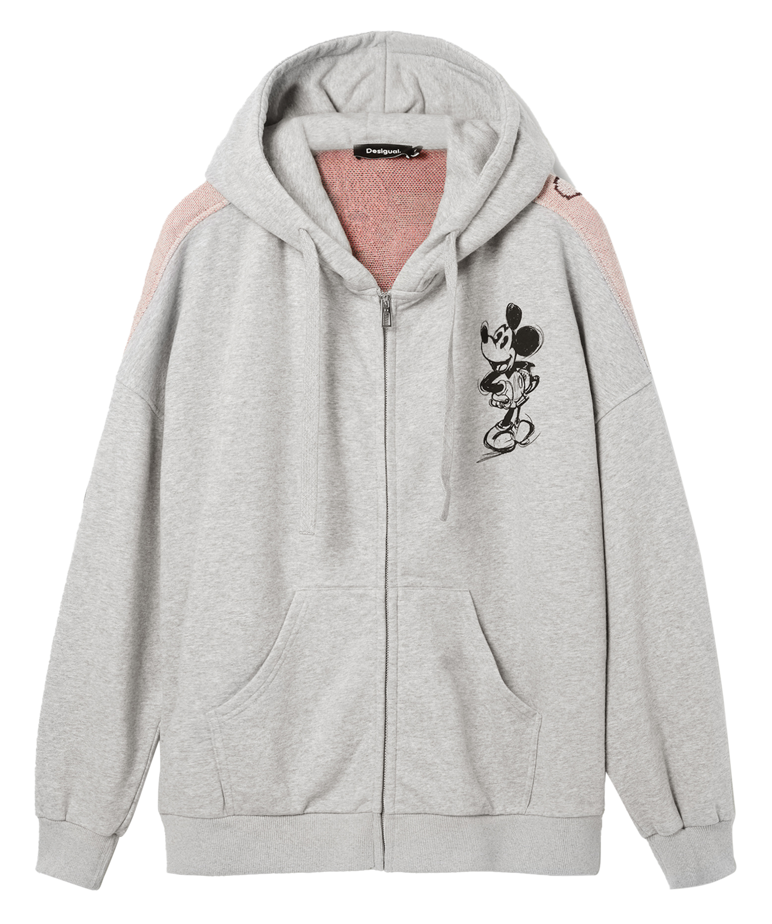 Sweat à capuche droit en coton mélangé | Noir