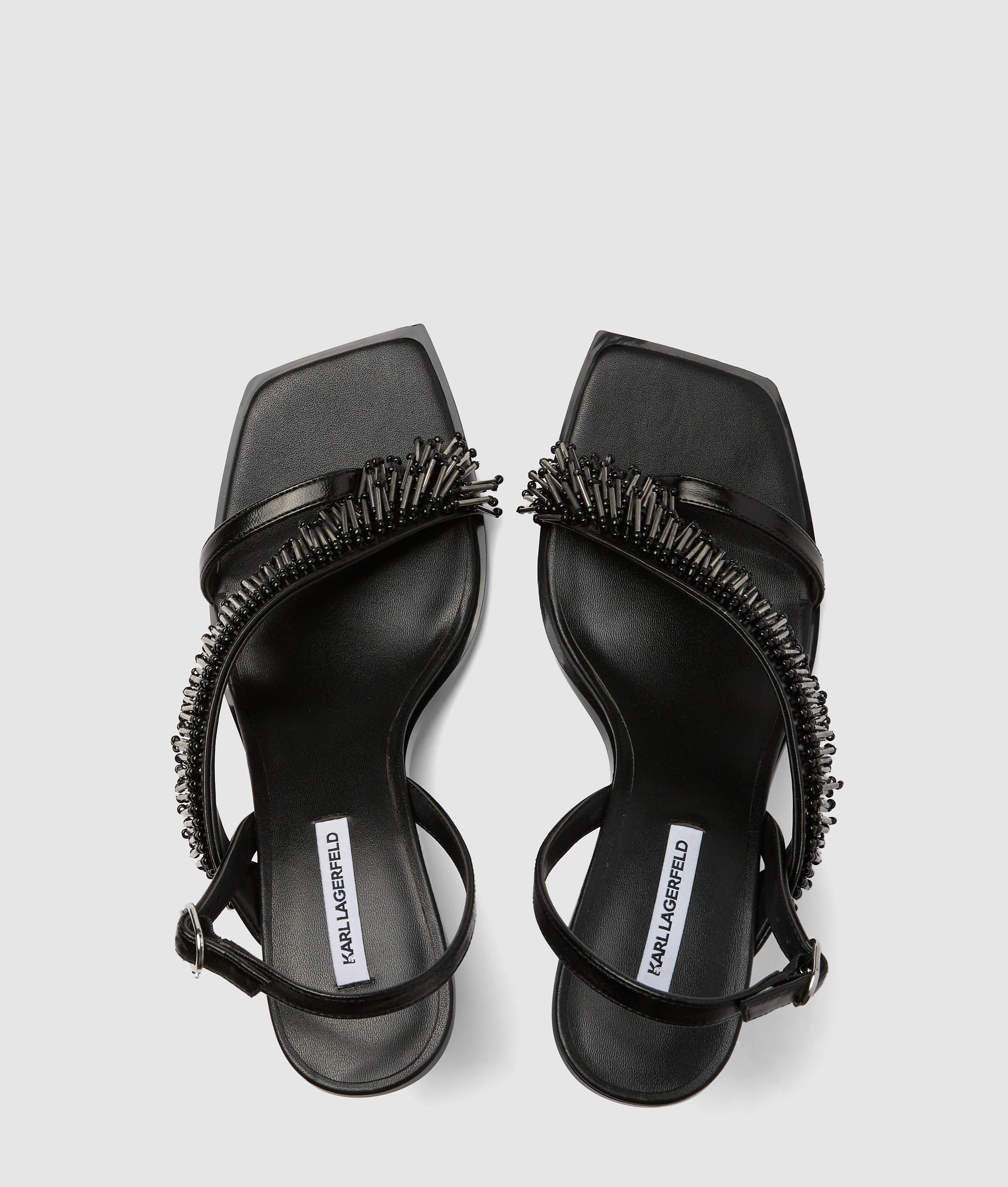 Karmel slingbacks met franje en hak