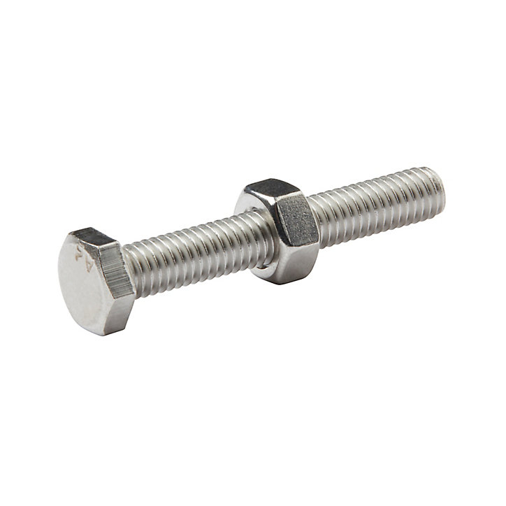 10 boulons tête héxagonale inox 6 x 40 mm