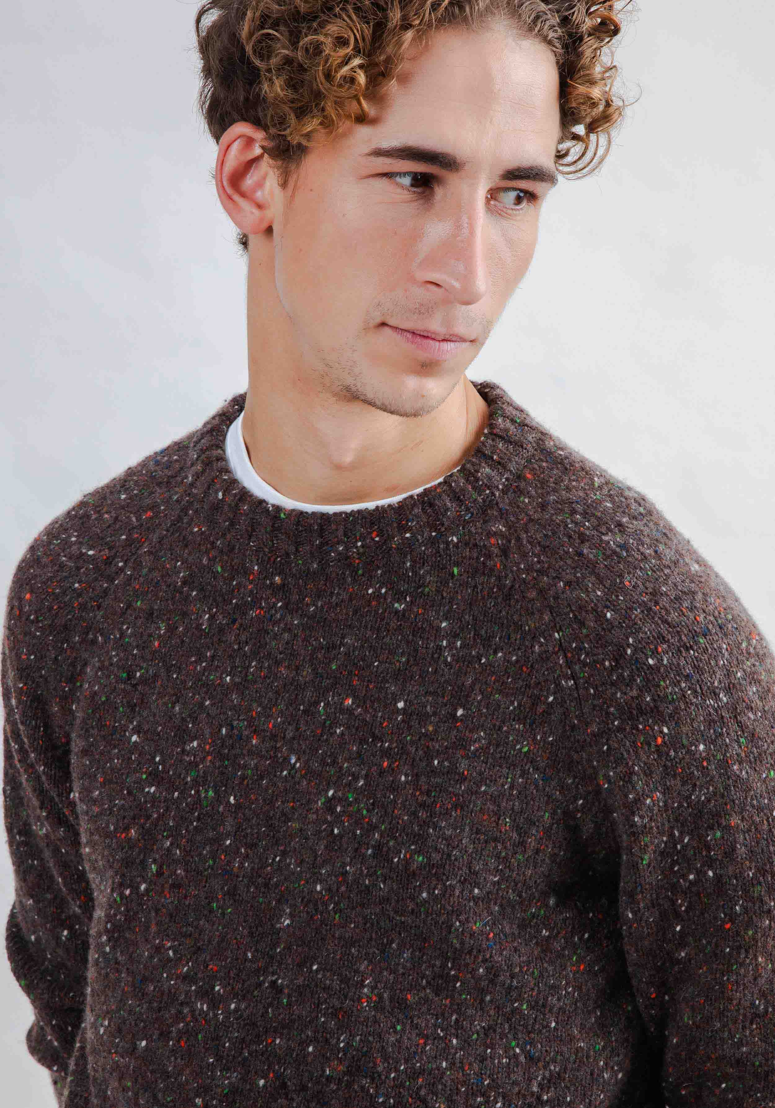Brava Fabrics Strickpullover Wool Sweater Raglan Chocolate
