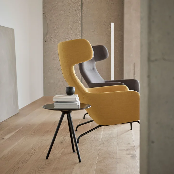 Softline - Havana Ohrensessel, Gestell schwarz / Filz hellgrau (620)