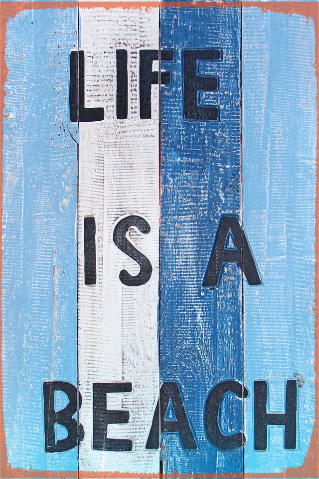 queence Metallbild »Beach« Meer | Schriftzug | Sprüche | Sprüche & Texte 1 Stk. tlg. Stahlschild, Blechschild, Sprüche, Texte, witzig