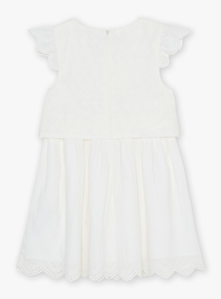 Robe écrue à broderies fantaisie
