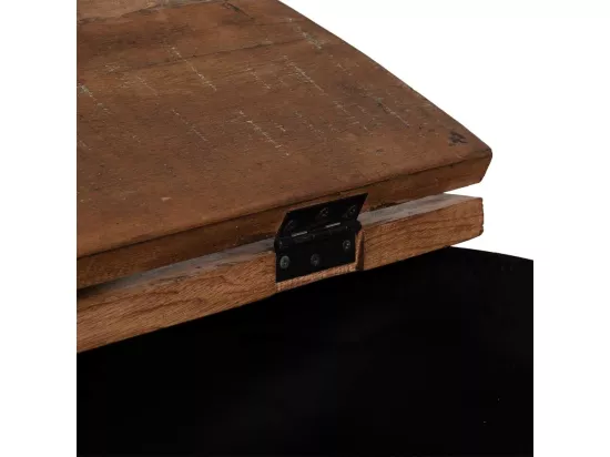 Table basse en bois et métal noir 86x86x30h