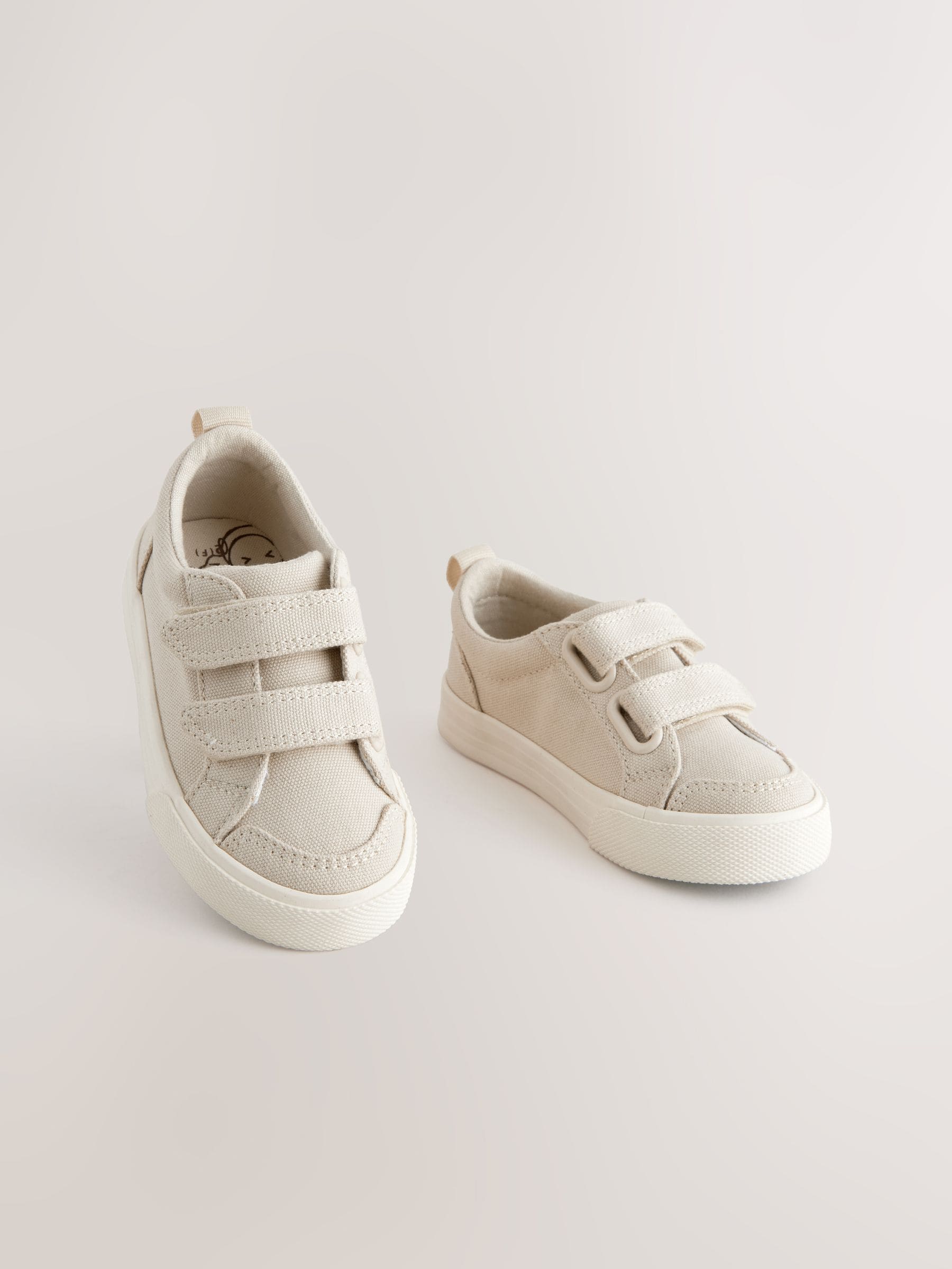 Neutraal - Sneakers met twee klittenbandjes