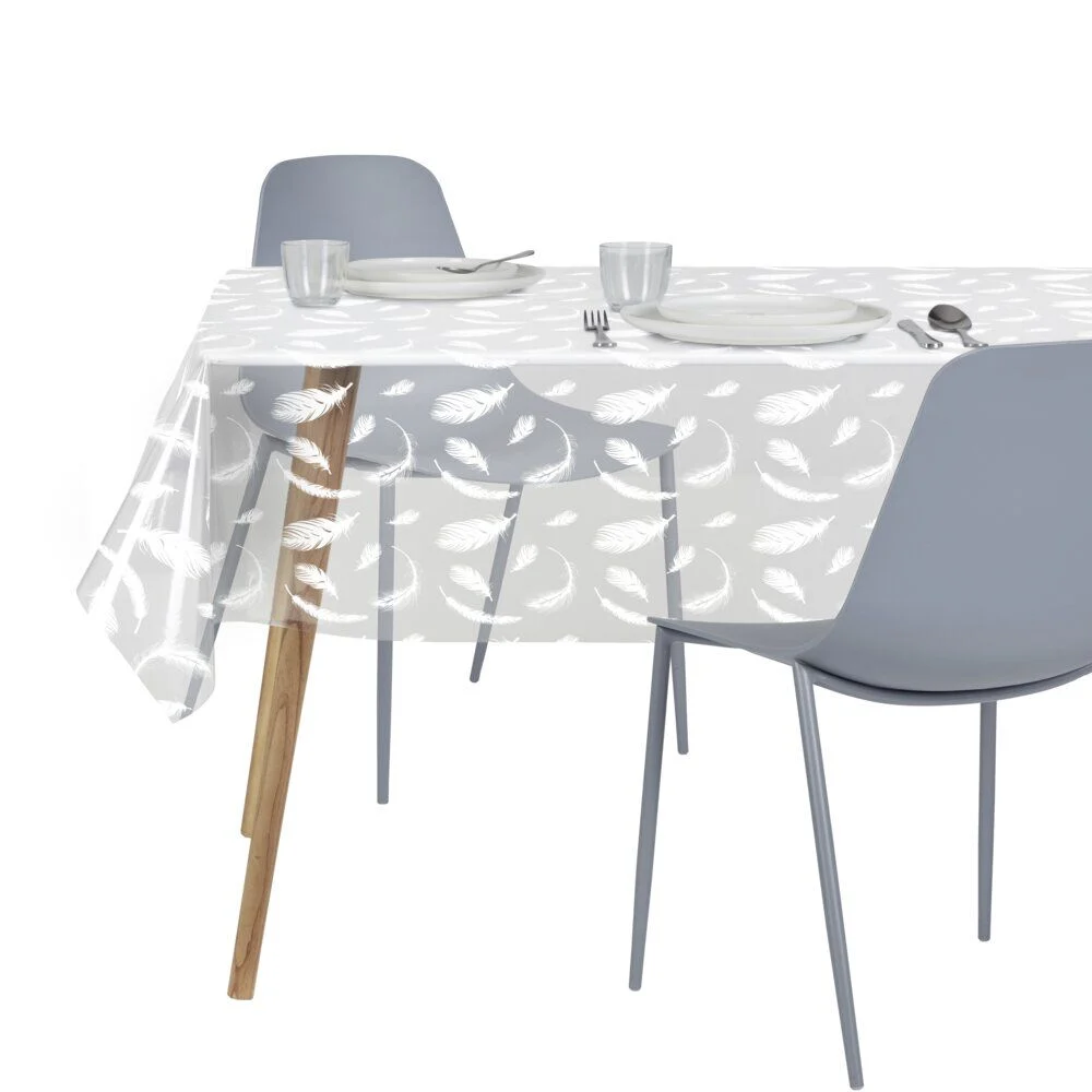 Nappe cristal rectangulaire transparente avec inscriptions 140x240cm