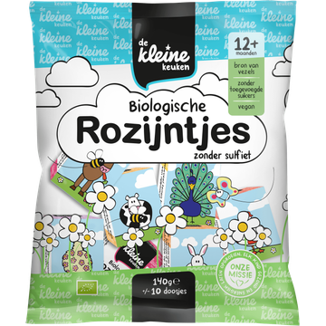 De Kleine Keuken Biologische Rozijntjes Zonder Sulfiet 12+ Maanden 140 g