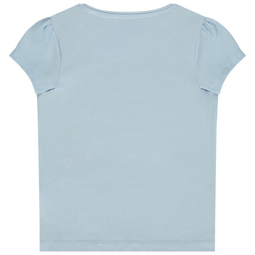 T-shirt manches courtes print fantaisie pour fille - Bleu