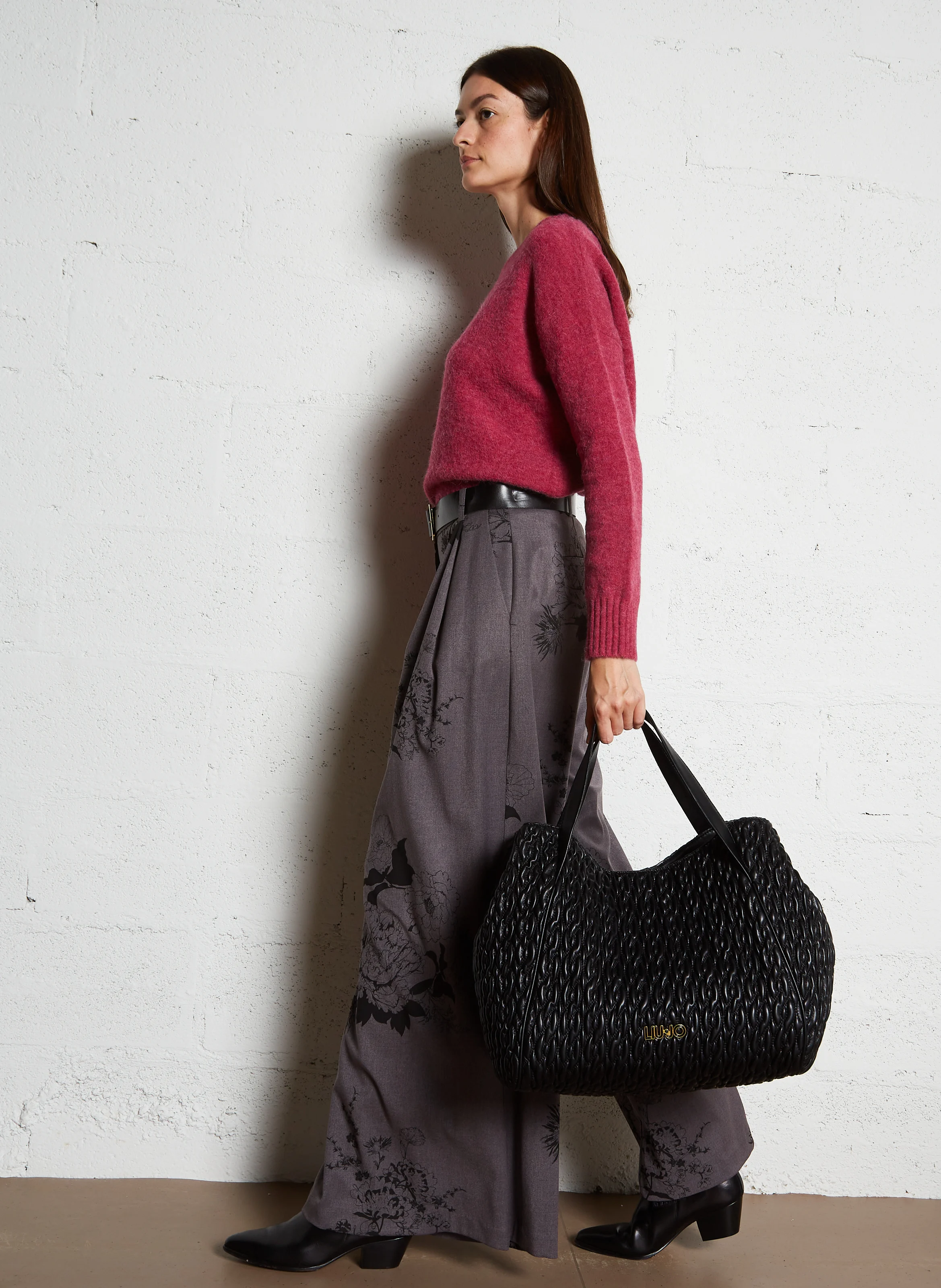 Cabas effet cuir embossé| Noir